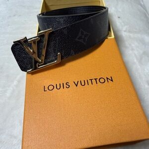 Louis Vuitton Black and Gold Belt